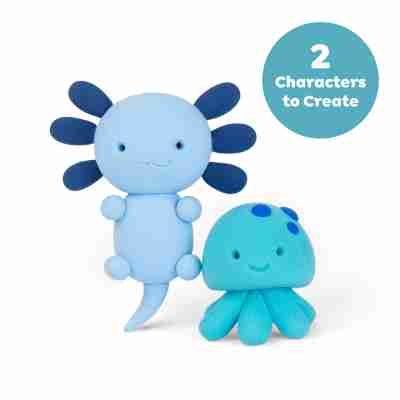 Ptit Loustic – Magasin de jeux et jouets à Saint-Étienne 4 Axolotl et méduse réalisés avec Super Clay Océan Tiger Tribe
