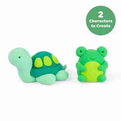 Grenouille et tortue créées avec Super Clay Jungle Tiger Tribe