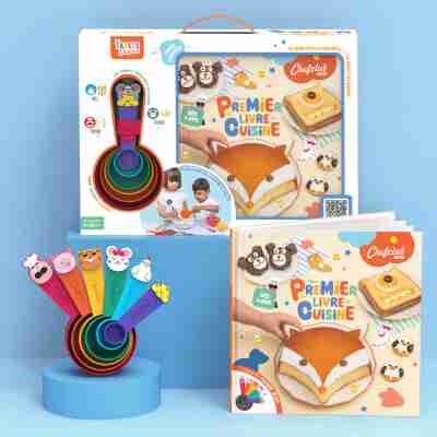Ptit Loustic – Magasin de jeux et jouets à Saint-Étienne 18 Coffret Chefclub avec livre cuisine enfant et tasses doseuses colorées