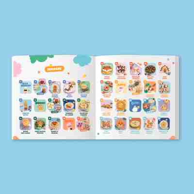Pages recettes illustrées du livre de cuisine Chefclub enfant