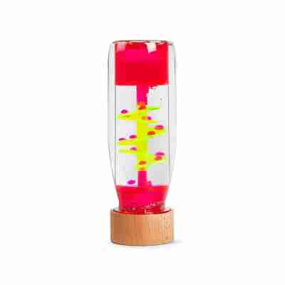 Bouteille sensorielle Spiral Rose Petit Boum avec spirale rose et liquide coloré