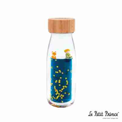 Bouteille sensorielle Petit Prince Petit Boum avec étoiles dorées