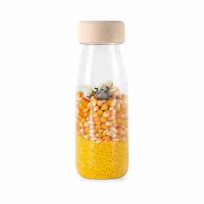 Bouteille sensorielle Petit Boum avec animaux de la ferme miniatures