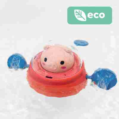 Space Piggy Tiger Tribe flottant dans l’eau du bain