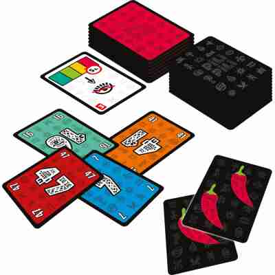 Cartes du jeu Pili Pili avec missions et cartes colorées