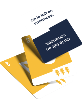 Cartes du jeu Speedbac avec thèmes et lettres