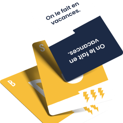 Cartes du jeu Speedbac avec thèmes et lettres