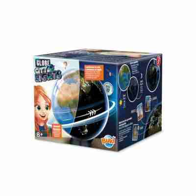 Boîte du Globe City Lights Buki globe lumineux rotatif dès 8 ans