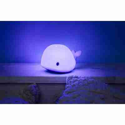 Veilleuse baleine projecteur d’étoiles éclairée en bleu