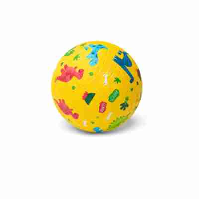 Ptit Loustic – Magasin de jeux et jouets à Saint-Étienne 7 Balle jaune enfant avec motifs dinosaures colorés