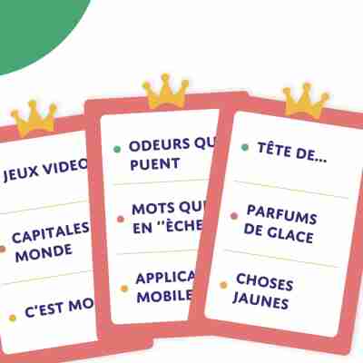 Exemple de catégories du jeu Crack List La Récré
