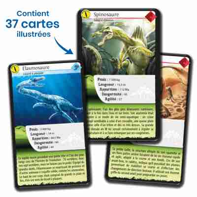 Cartes illustrées du jeu Défis Nature Dinosaures 1