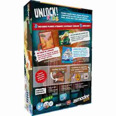 Verso du jeu Unlock! Kids Histoires de Légendes avec présentation des aventures