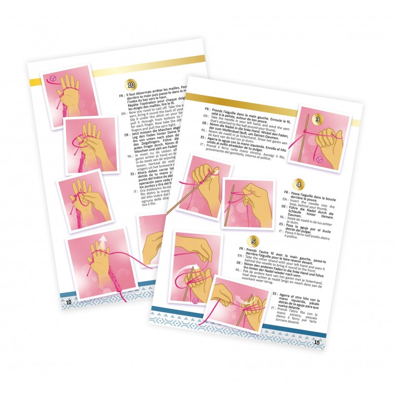 Tricot 3 Notice illustrée du coffret Tricot Buki avec apprentissage pas à pas