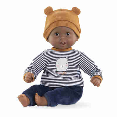 Poupon Bébé Câlin Marius Ourson Corolle assis avec bonnet oreilles d'ours