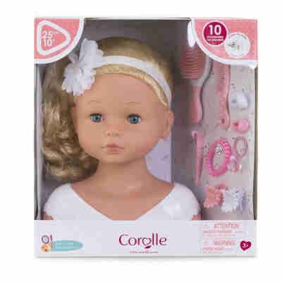 Boîte de la tête à coiffer Corolle avec ses 10 accessoires