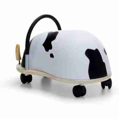 Vue arrière du Wheely Bug Vache avec ses roulettes multidirectionnelles