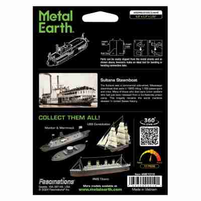 Détail du bateau à vapeur Sultana Metal Earth