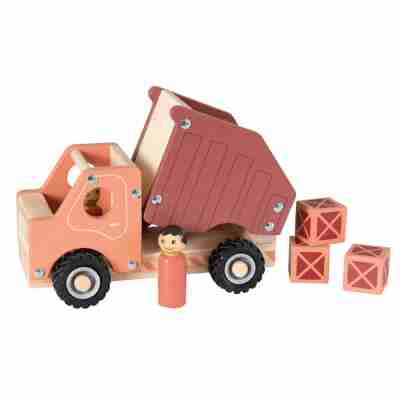 Grand camion en bois Egmont Toys avec conducteur et trois caisses