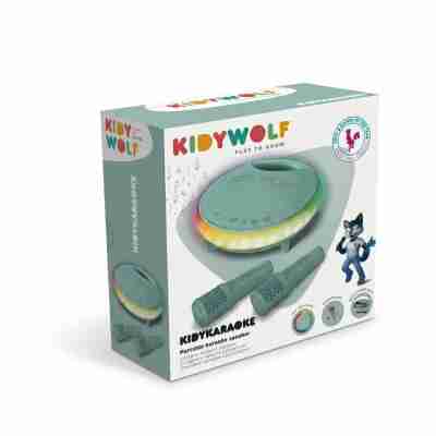 Ptit Loustic – Magasin de jeux et jouets à Saint-Étienne 1 Enceinte KIDYKARAOKE Kidywolf avec deux micros sans fil et éclairage LED