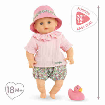 Poupon Bébé Bain Coralie Corolle de 30 cm en tenue rose