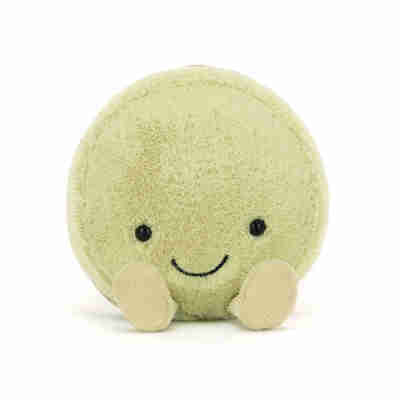 Visage souriant de la peluche Amuseables Max Macaron Jellycat