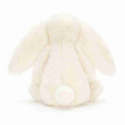 Dos de la peluche Bashful Cream Bunny Jellycat avec queue pompon