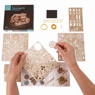 Pièces et notice du puzzle 3D Sous-marin Steampunk Ugears