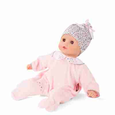 Poupée portant la combinaison chat rose Götz avec bonnet léopard rose