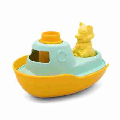 Ptit Loustic – Magasin de jeux et jouets à Saint-Étienne 1 Bateau de Petit Renard jaune et turquoise avec figurine amovible