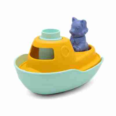 Ptit Loustic – Magasin de jeux et jouets à Saint-Étienne 1 Bateau de Petit Renard turquoise et jaune avec figurine amovible
