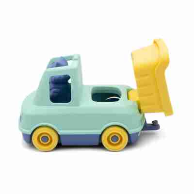 Camion benne turquoise avec benne relevée