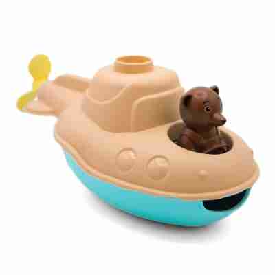 Ptit Loustic – Magasin de jeux et jouets à Saint-Étienne 7 Sous-marin de Petit Ours Brun couleur pêche et turquoise