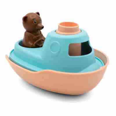 Ptit Loustic – Magasin de jeux et jouets à Saint-Étienne 11 Petit bateau de Petit Ours Brun couleur pêche et turquoise
