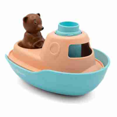 Ptit Loustic – Magasin de jeux et jouets à Saint-Étienne 13 Détail du bateau menthe Simple avec cabine pêche et figurine Petit Ours Brun