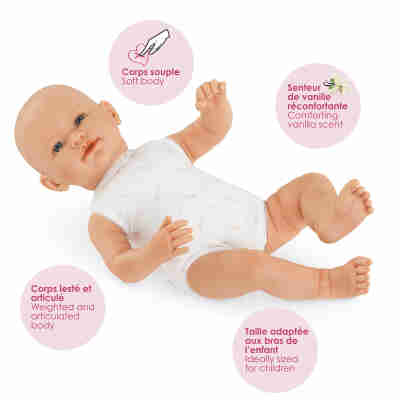 Détails réalistes du poupon newborn Rose Corolle
