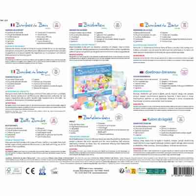 Dos du coffret Bombes de Bain Sentosphère avec contenu et informations