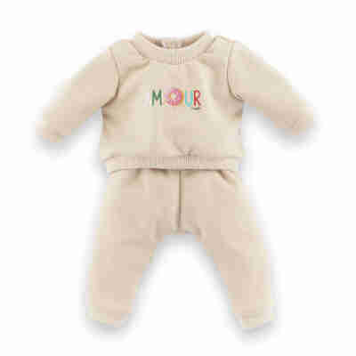 Ensemble jogging beige Corolle composé d'un sweat et d'un pantalon pour poupon 36 cm