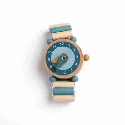 Montre en bois Jack Egmont Toys avec cadran bleu sarcelle