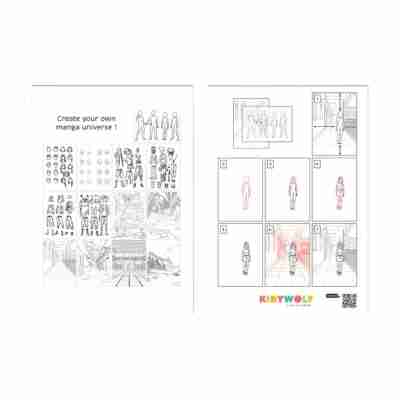 Feuilles modèles manga fournies avec Kidydraw pro Manga