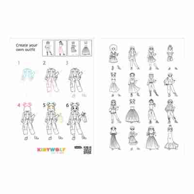 Modèles de personnages et tenues fournis avec Kidydraw pro Dessinons la mode