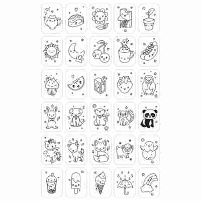 Collection complète des cartes kawaii pour Kidydraw Mini