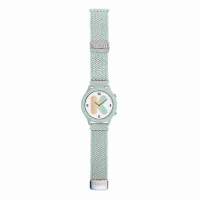 montre k-watch verte avec bracelet élastique ajustable