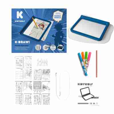 Contenu complet de la tablette lumineuse Kidydraw pro Manga Kidywolf
