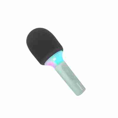 Ptit Loustic – Magasin de jeux et jouets à Saint-Étienne 18 Micro karaoké Kidymic vert avec éclairage LED multicolore