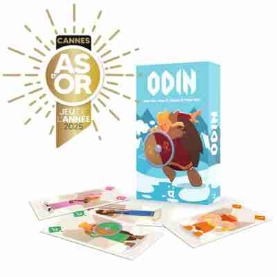 Jeu Odin de Helvetiq avec cartes étalées et visuel As d’Or Jeu de l’Année 2025