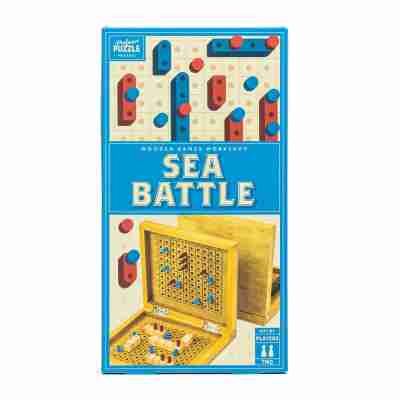 Boîte du jeu Sea Battle Professor Puzzle de la collection Wooden Games Workshop