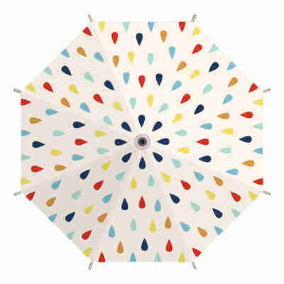 Parapluie enfant Lucien le chien Vilac ouvert avec toile à gouttes colorées