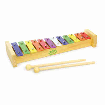 Métallophone 12 notes Vilac en bois avec lames multicolores et deux baguettes