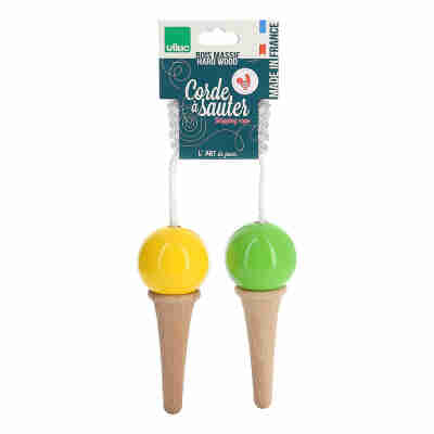 Corde à sauter glace bi-goût Vilac avec poignées en bois colorées